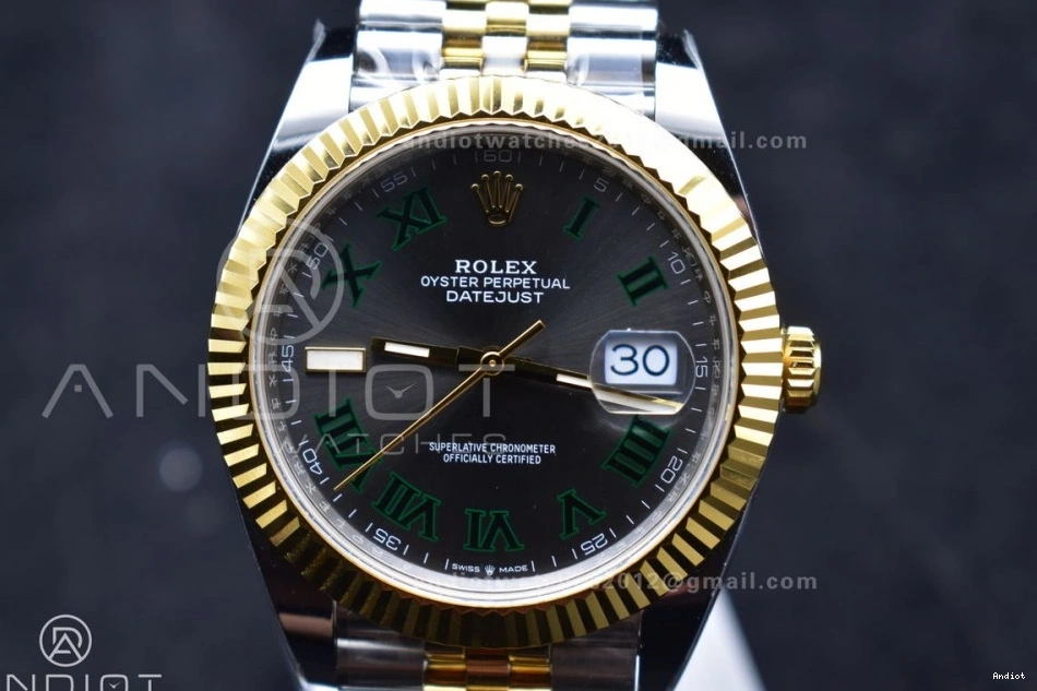 YG Gray 1:1 Bracelet 41 (Gain Weight) Dial Roman SS Best Steel 126333 Edition SH3235 904L SS ARF YG Green DateJust on Jubilee 1103